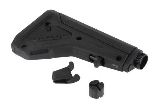 UBR GEN2 Collapsible Stock in Black from Magpul has a sloping cheek weld and slim profile